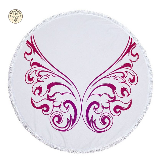 Serviette de plage ronde<br> ailes de fées