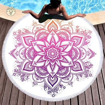 Serviette de plage<br>ronde yoga