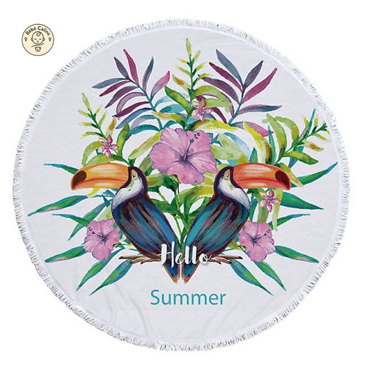 Serviette de plage<Br>ronde toucan