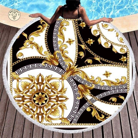 Serviette de plage<Br>ronde vintage