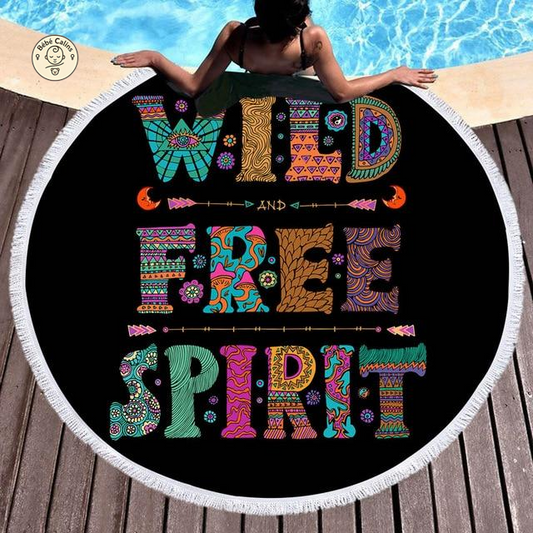 Serviette de plage<Br>ronde spirit