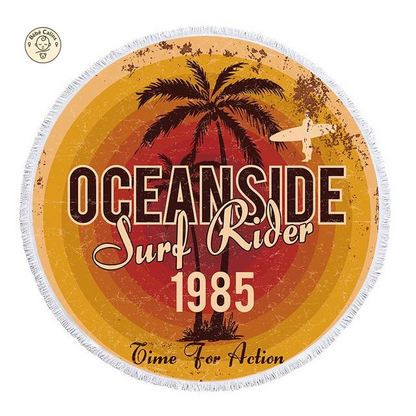 Serviette de plage<Br>ronde surf