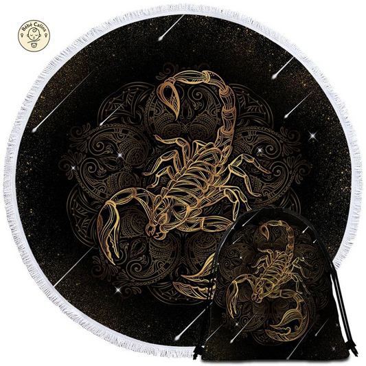 Serviette de plage<br>ronde scorpion
