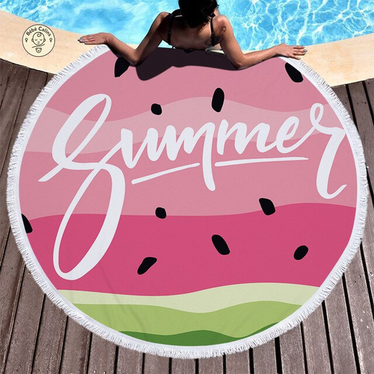 Serviette de plage<br>ronde pastèque