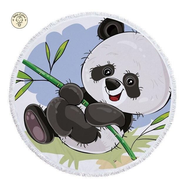 Serviette de plage<Br>ronde panda