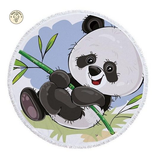 Serviette de plage<Br>ronde panda