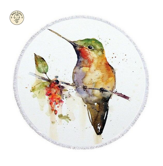 Serviette de plage<Br>ronde oiseau