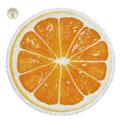 Serviette de plage<Br>ronde orange