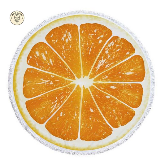 Serviette de plage<Br>ronde orange