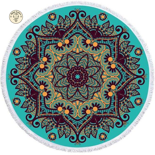 Serviette de plage<br>ronde mandala