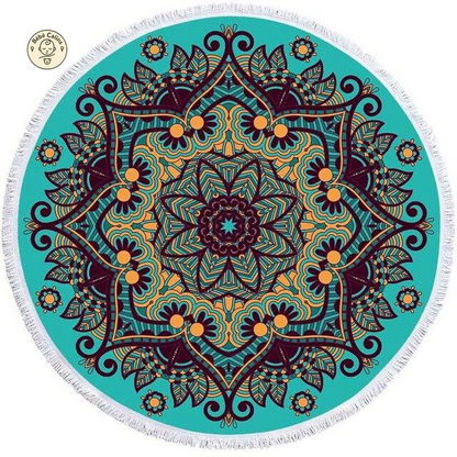 Serviette de plage<br>ronde mandala