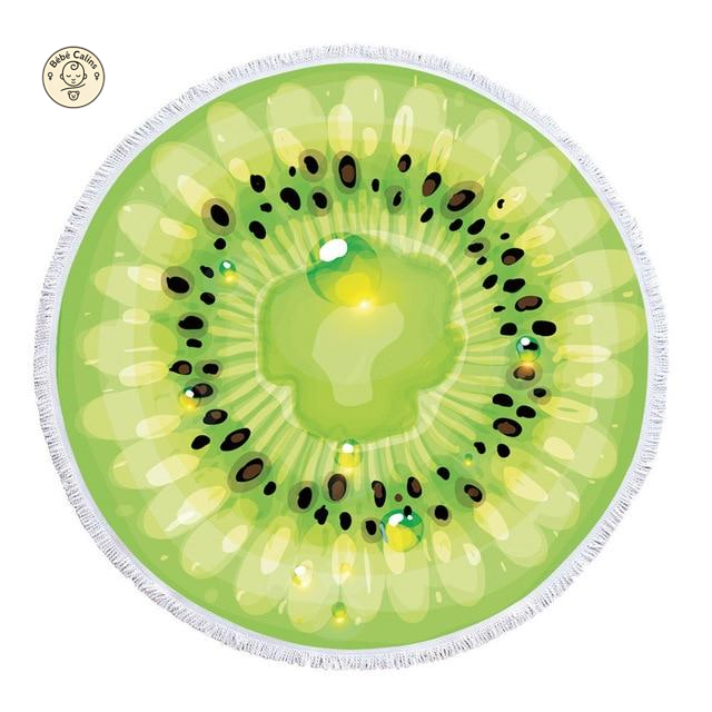 Serviette de plage<Br>ronde kiwi