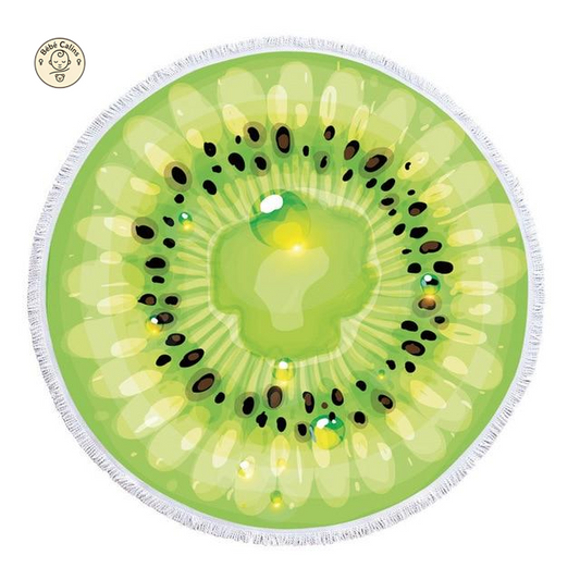 Serviette de plage<Br>ronde kiwi