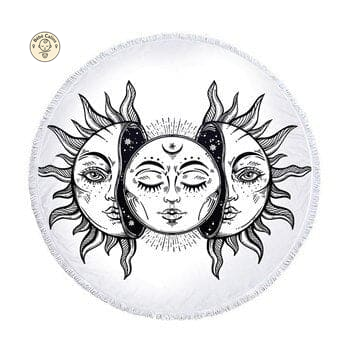 Serviette de plage<br>ronde divinatoire