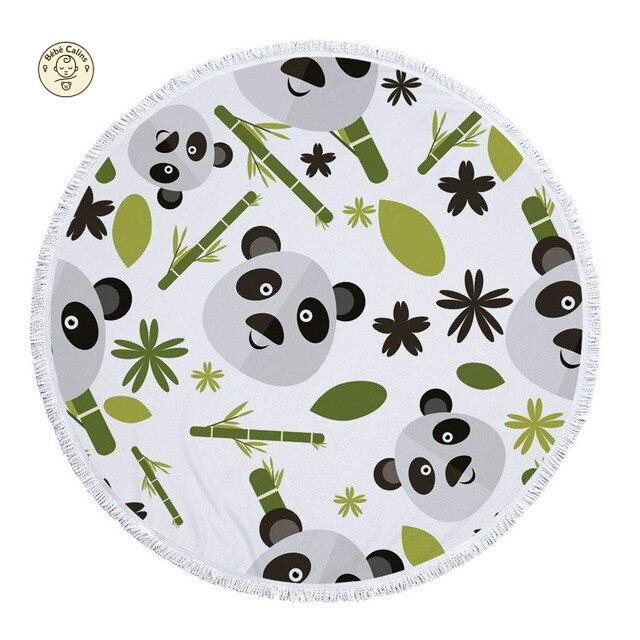 Serviette de plage<Br>ronde bambou