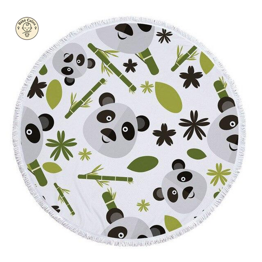 Serviette de plage<Br>ronde bambou