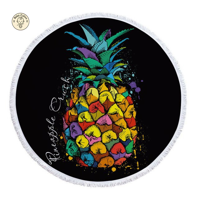 Serviette de plage<br>ronde ananas