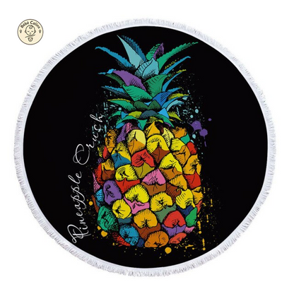 Serviette de plage<br>ronde ananas