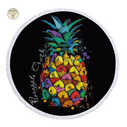 Serviette de plage<br>ronde ananas
