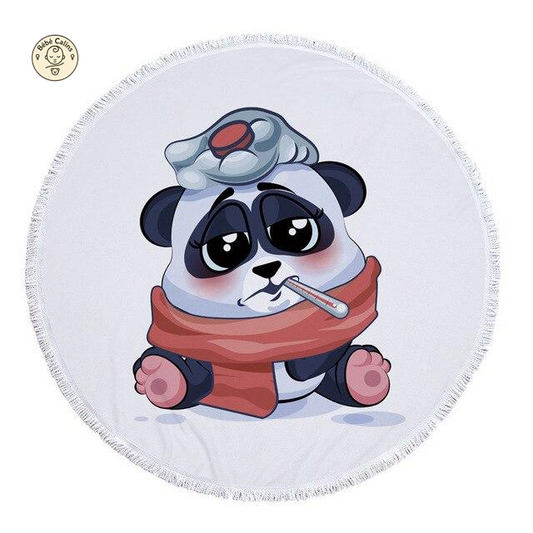 Serviette de plage<Br>panda malade