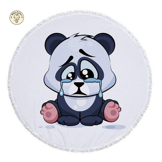 Serviette de plage<Br>panda triste