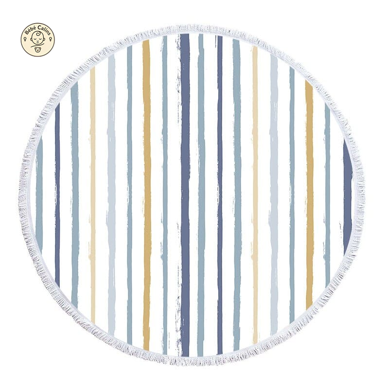 Serviette de plage<br> ronde à rayures