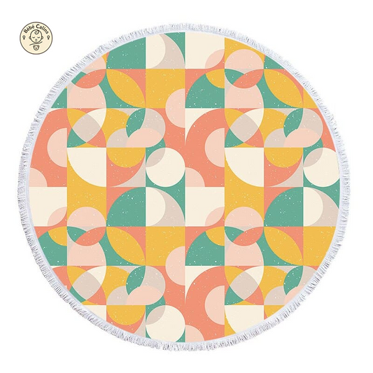 Serviette de plage<br> ronde rétro