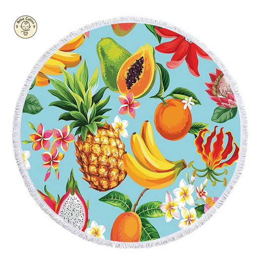 Serviette de plage<br> ronde multifruits