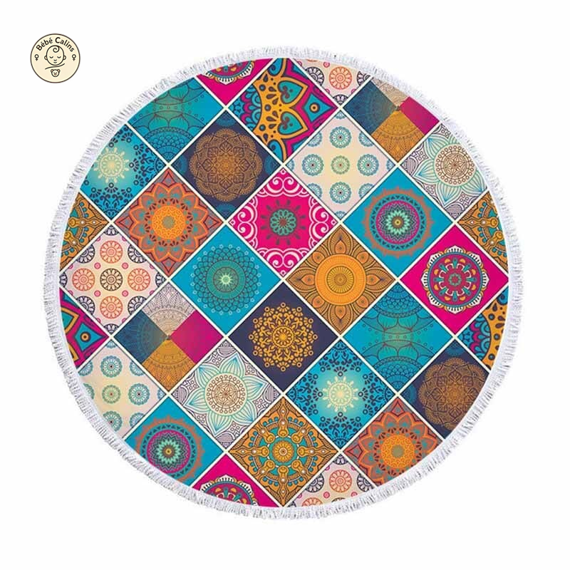 serviette de plage<br> ronde mosaïque