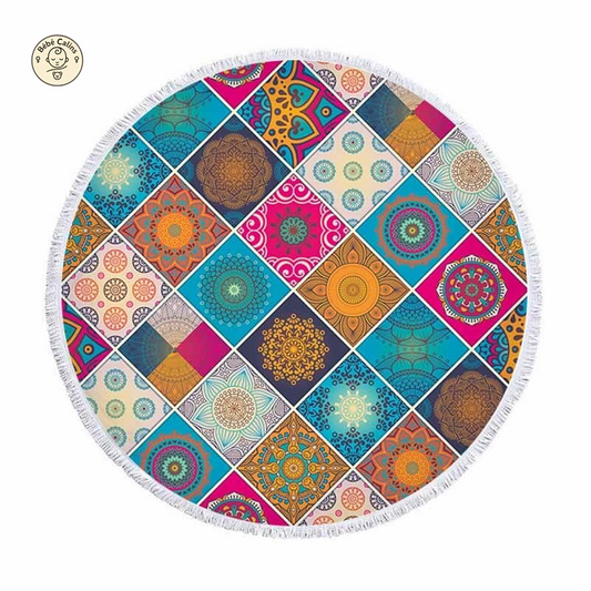 serviette de plage<br> ronde mosaïque