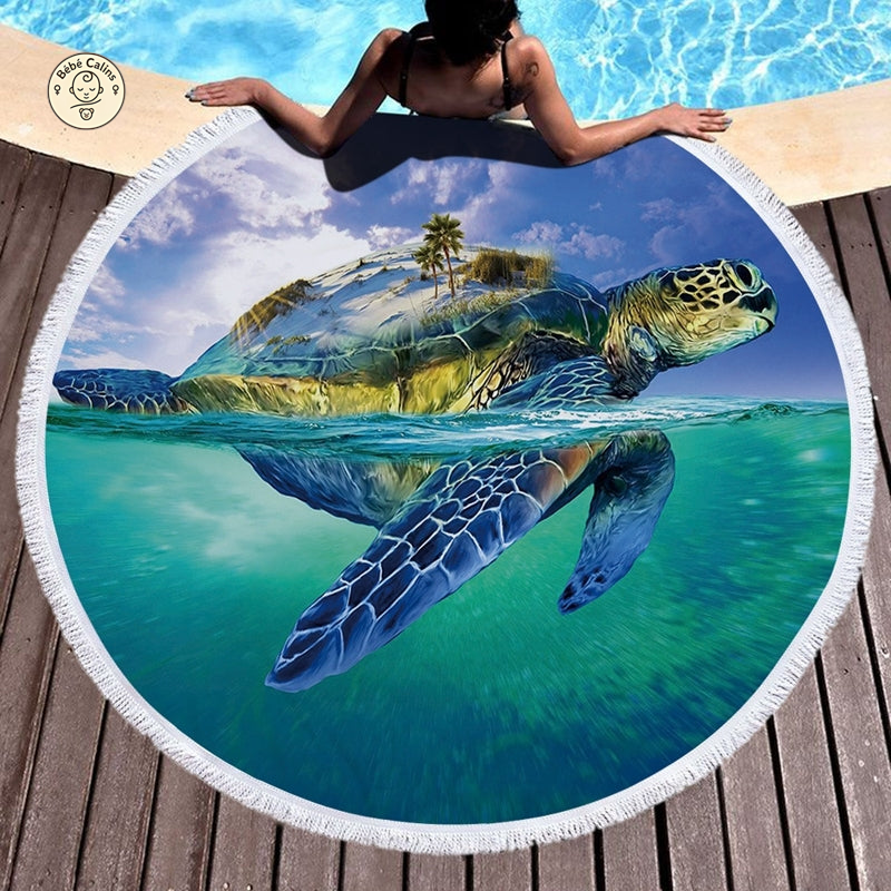 Serviette de Plage Tortue Ronde - Terre