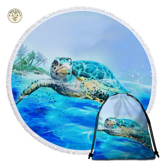 Serviette de Plage Tortue Ronde - Surface