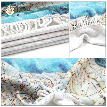 Serviette de Plage Tortue Ronde - Rétro