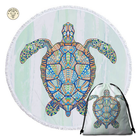 Serviette de Plage Tortue Ronde - Multicolore