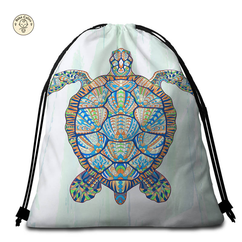 Serviette de Plage Tortue Ronde - Multicolore