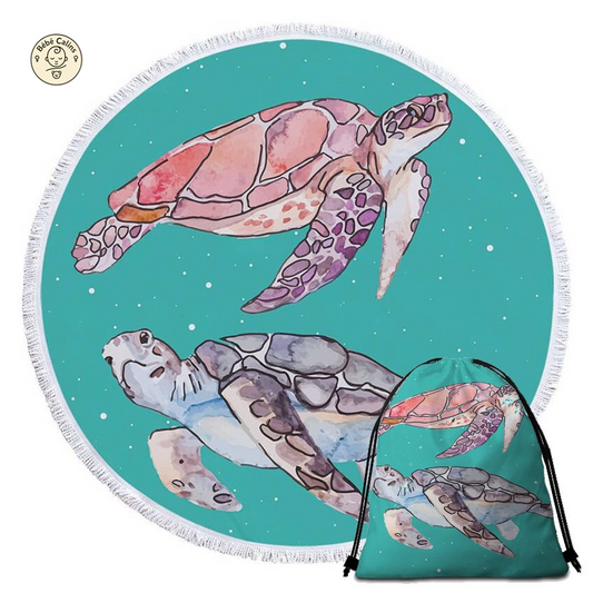 Serviette de Plage Tortue Ronde - Couple