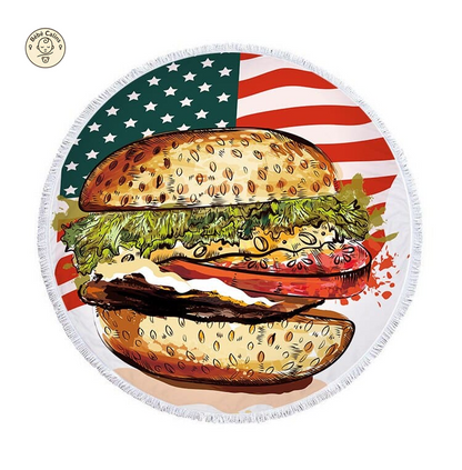 serviette de plage ronde<br> fast food