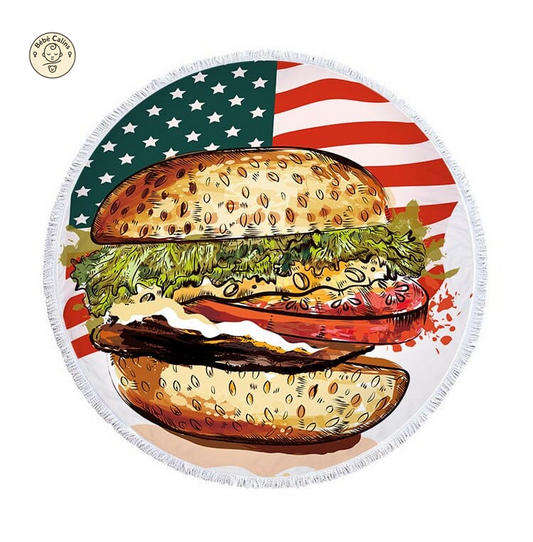 serviette de plage ronde<br> fast food