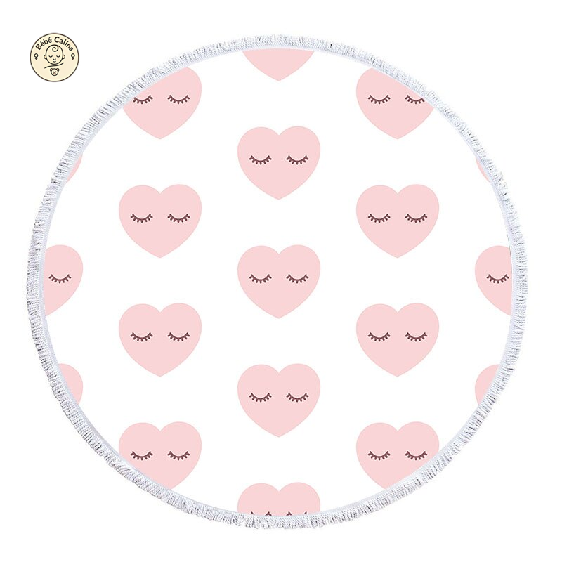 Serviette de plage ronde<br> cœur paisible