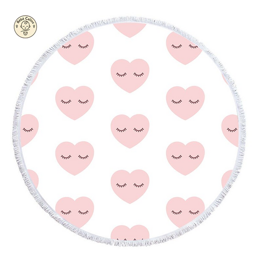 Serviette de plage ronde<br> cœur paisible