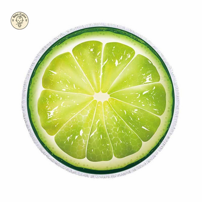 serviette de plage ronde<br> citron vert