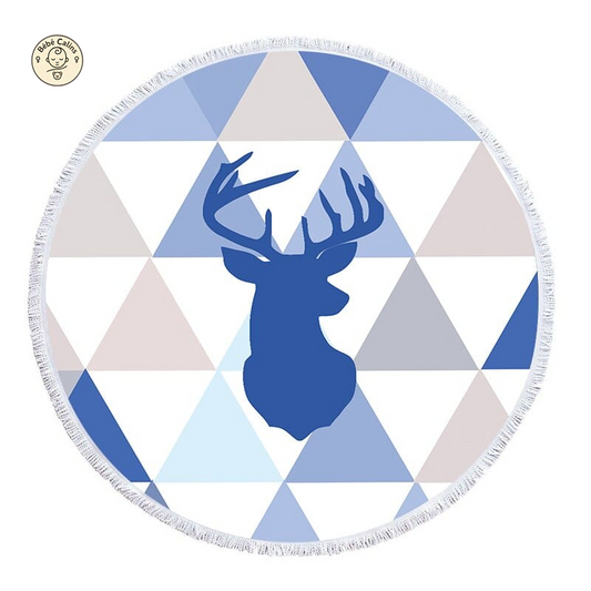 Serviette de plage ronde<br> cerf nordique