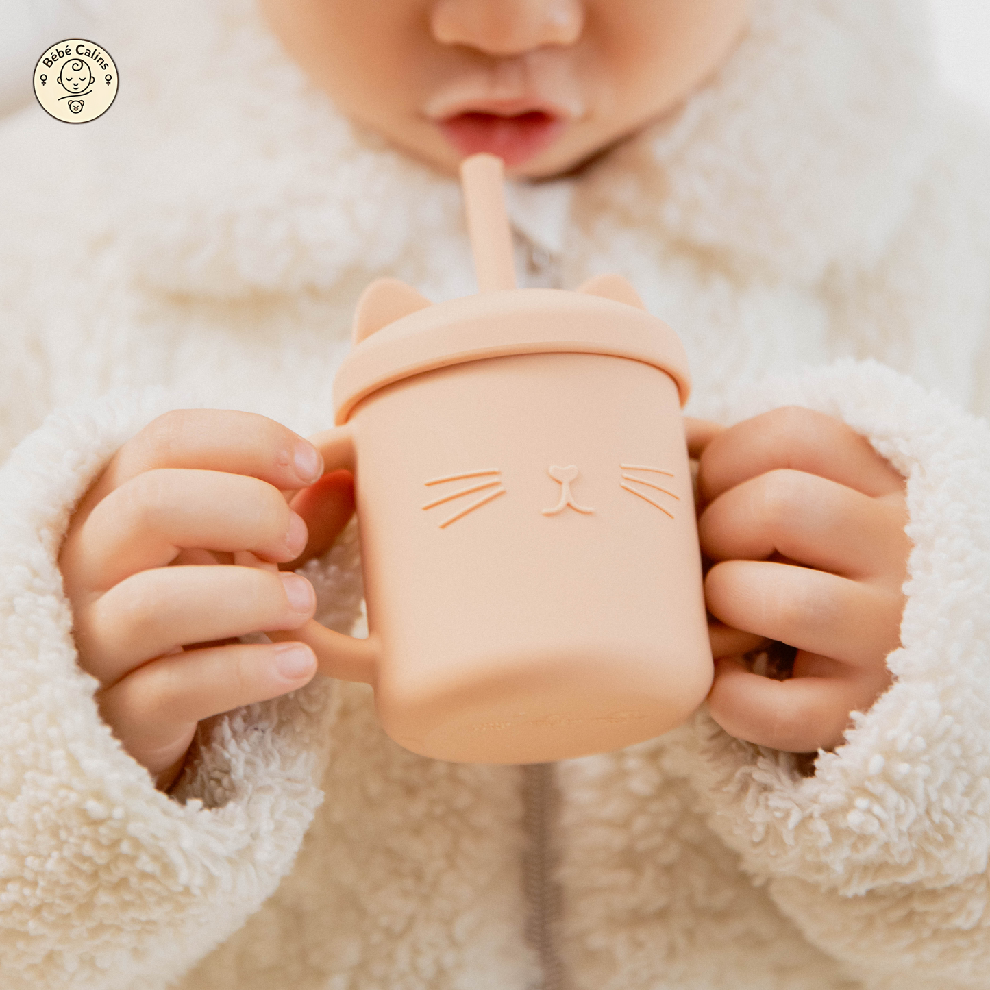 Tasse Paille en Silicone Chat | Bébé Calins