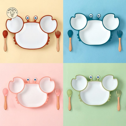 Assiette Silicone Bébé Crabe | Bébé Calins