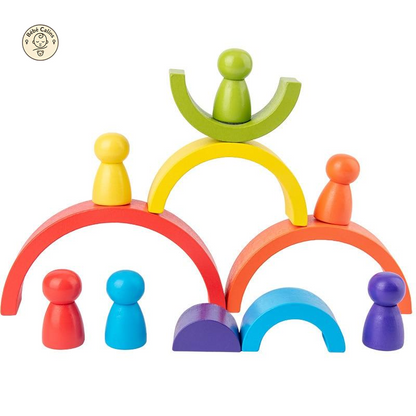 Blocs à Empiler Montessori Arc-en-Ciel | Bébé Calins