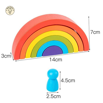 Blocs à Empiler Montessori Arc-en-Ciel | Bébé Calins
