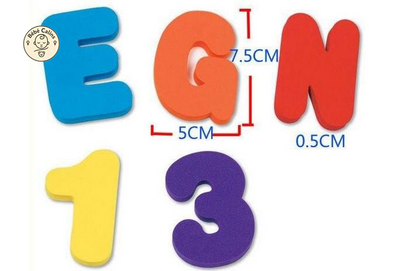 Fun set de 36 lettres et chiffres en mousse pour le bain | Bébé Calins