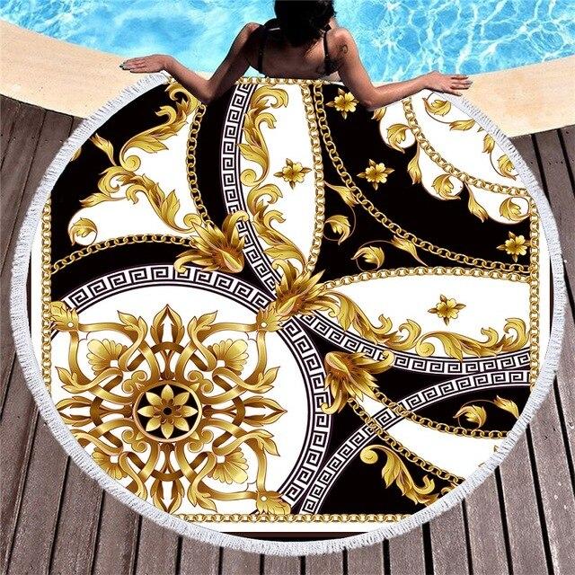 Serviette de plage<Br>ronde vintage