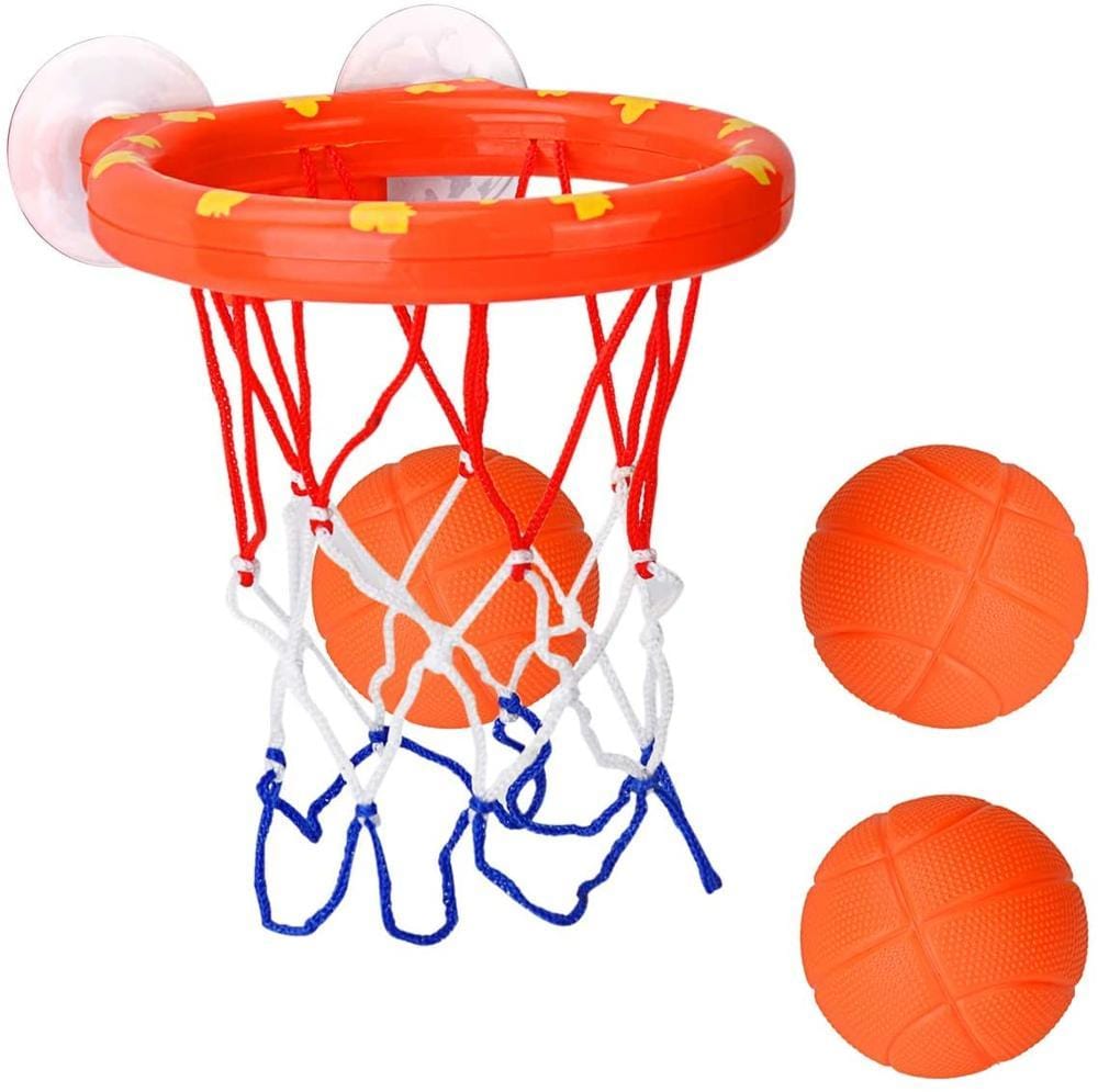 Panier de Basket Gonflable avec Ventouse et 3 Balles - Fun au Bain pour Bébé Calins!